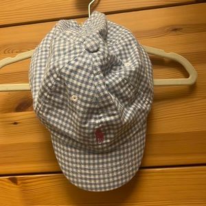 Ralph Lauren - blue and white gingham camp with pink pony detail